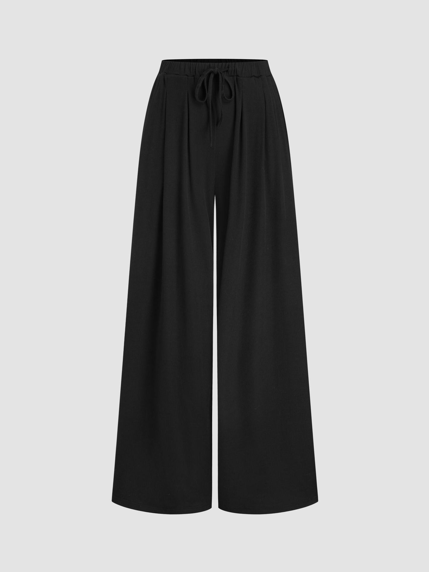 Set of 2-Black Knotted Top With High Rise Trouser