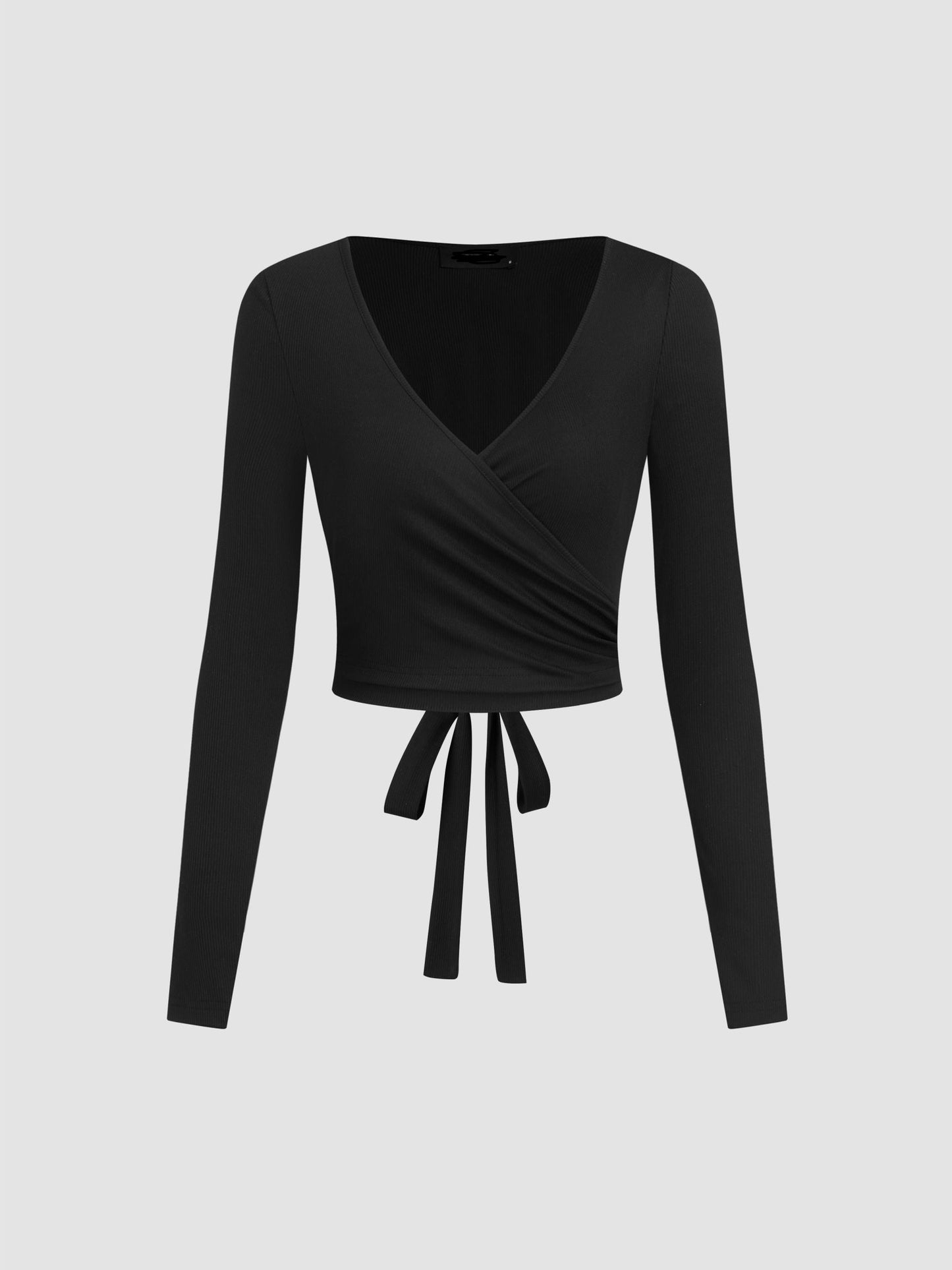 Set of 2-Black Knotted Top With High Rise Trouser