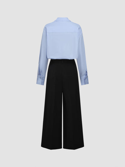 Cotton Polo Two Tone Jumpsuit