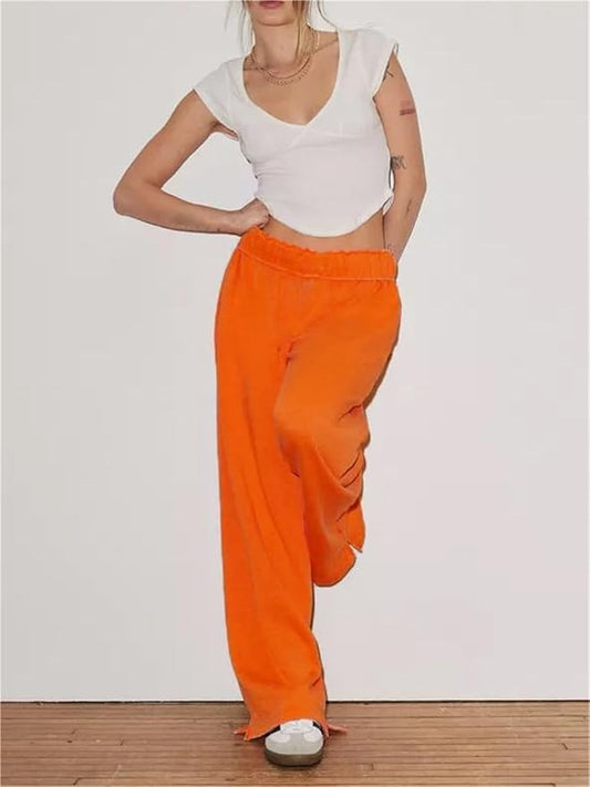 Orange Wide Leg Trousers