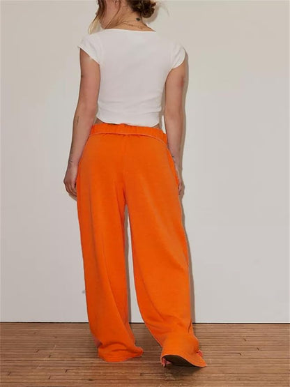 Orange Wide Leg Trousers
