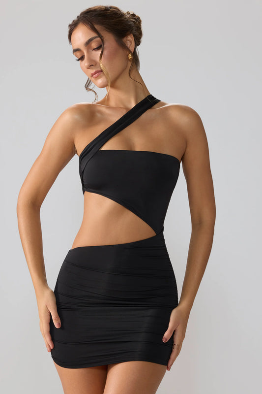 Ruched Cut-Out Mini Dress